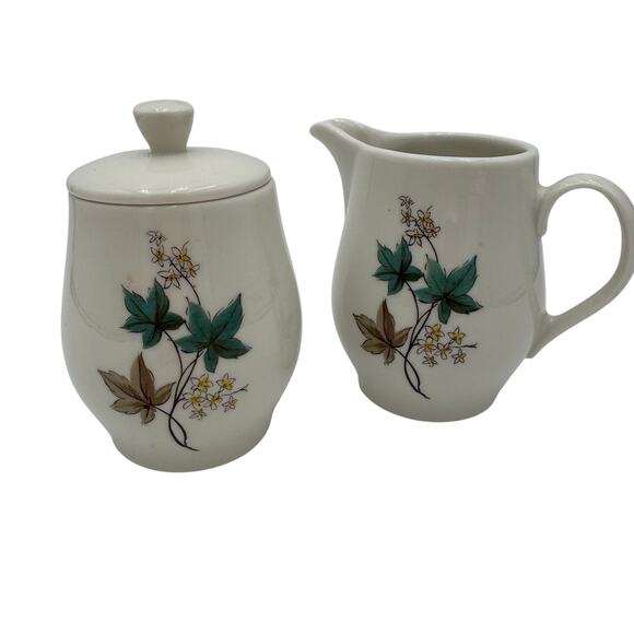 Vintage Woodbine Cream and Sugar by Syracuse Carefree Fine China 1960's - Picture 1 of 7